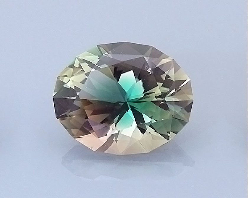 18 ct Green-Blue Dichroic Oregon Sunstone in Radiant Oval