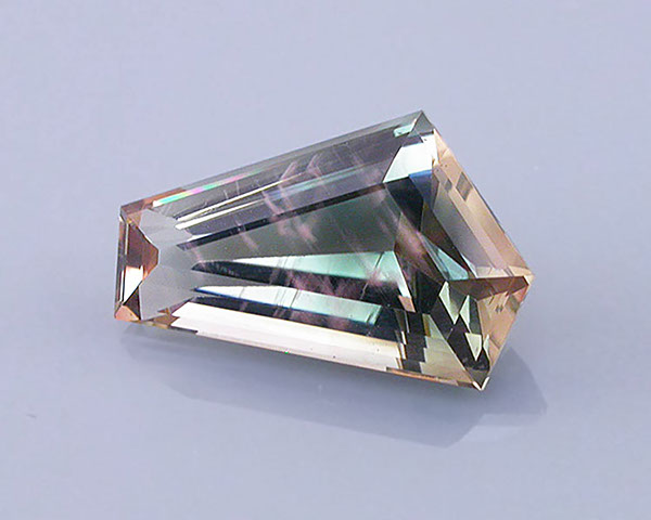 4 ct Green-Teal Schiller Oregon Sunstone in Step Cut Horsehead