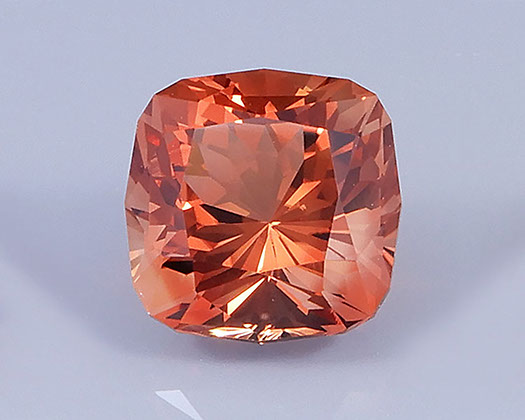 5.84 ct Peach Oregon Sunstone in Fancy Square Cushion, Rough from Sunstone Butte Mine