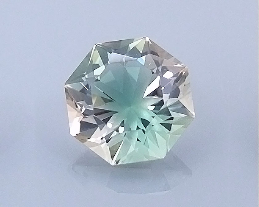 3.02 ct Seafoam Blue-Green Oregon Sunstone in Fancy Square Octagon with Frosted Facets