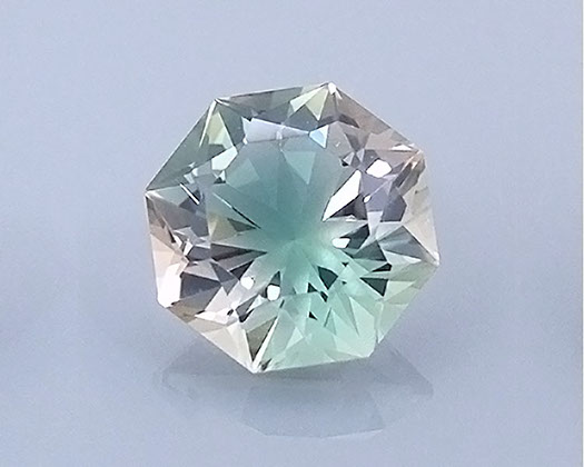 3.02 ct Seafoam Blue-Green Oregon Sunstone in Fancy Square Octagon with Frosted Facets