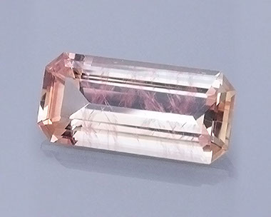 2.80 ct Peach Schiller Oregon Sunstone in Emerald Cut
