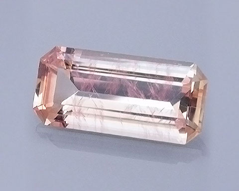 2.80 ct Peach Schiller Oregon Sunstone in Emerald Cut