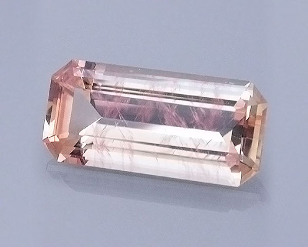 2.80 ct Peach Schiller Oregon Sunstone in Emerald Cut